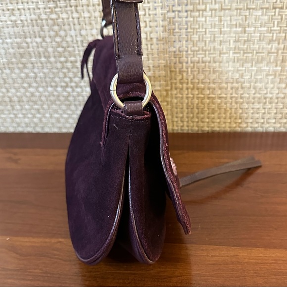 🌟HP🌟VTG 1990s Purple Suede Bling Flap Style Shoulder Bag by New York & Company - Picture 7 of 14